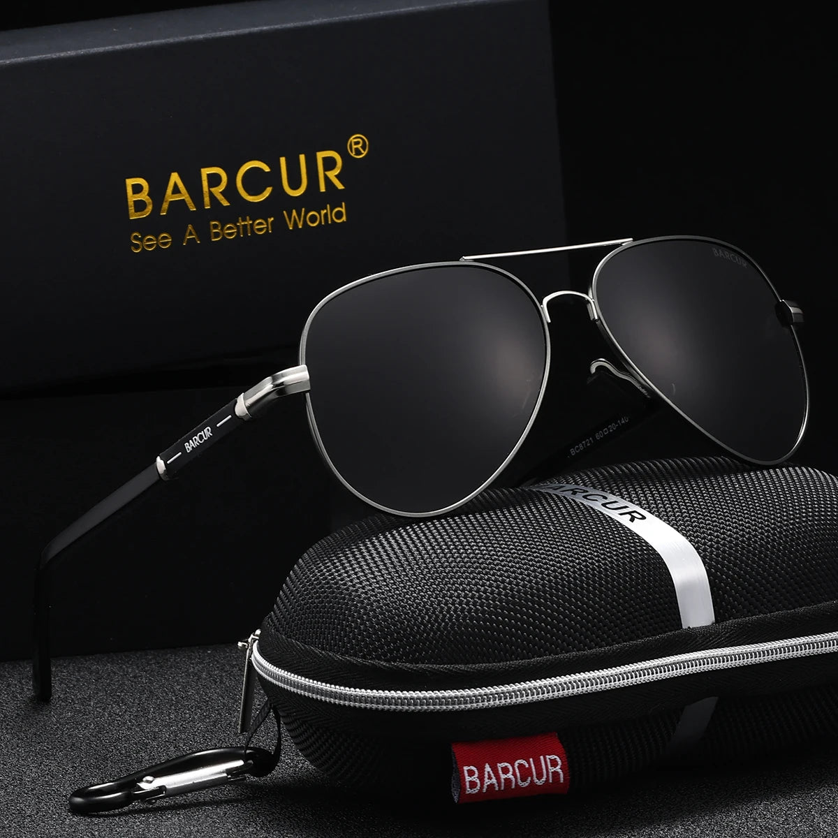 BARCUR Sunglasses Retro Chic Men Fashion Oversized Pilot Style Sunglasses with Mirrored TAC Lenses Durable Stainless Steel Frame for Hiking Outdoor Sports and Sun Protection for Summer