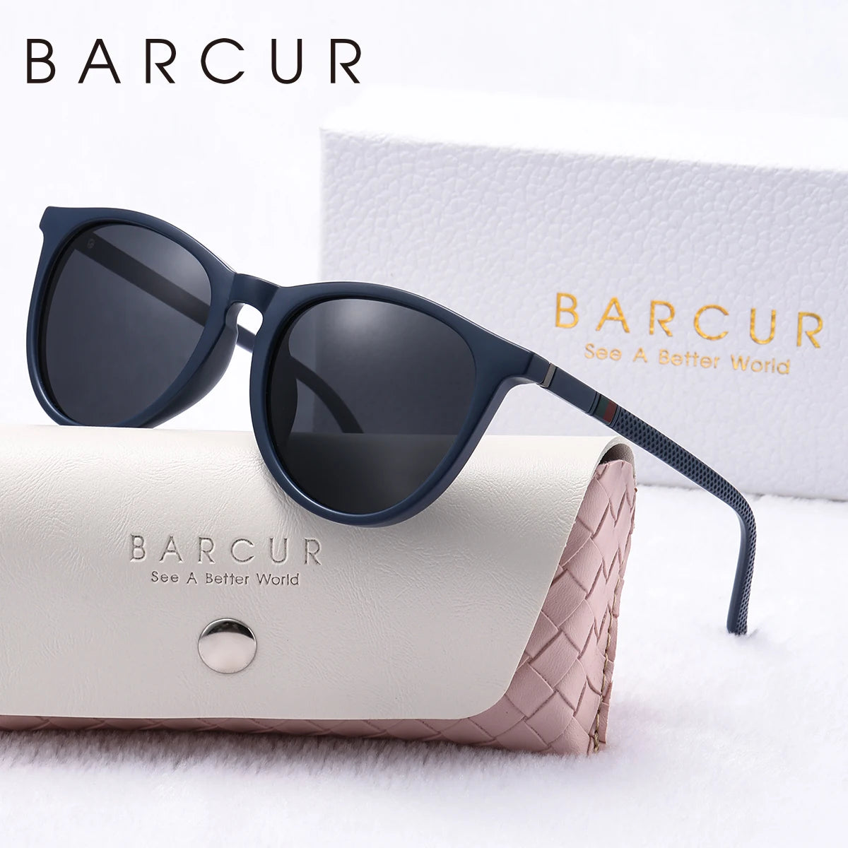BARCUR Pink Fashion Round Sunglasses for Women – Polarized Comfortable UV400 Mirror Lense Lightweight PC Frame for Summer Travel Vacation & Holiday – Trendy Girls’ Gift Idea with Sweet Style