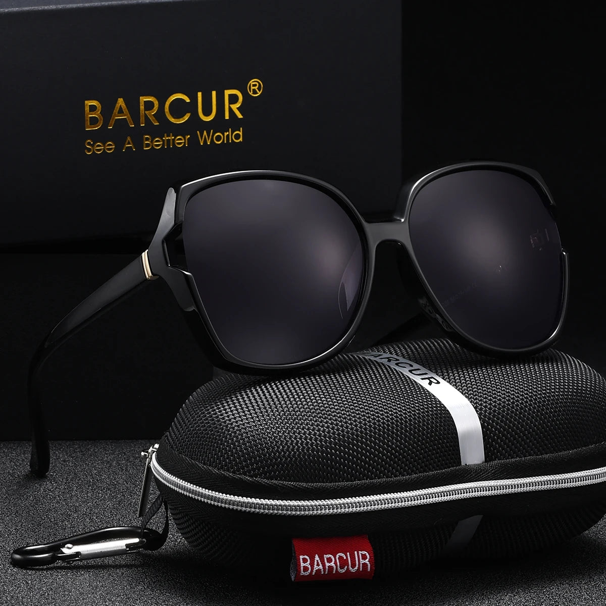 BARCUR Oversized Square Polarized Sunglasses for Women – Fashion Gradient Lens Summer Eyewear with UV400 Protection – Lightweight PC Comfortable Frame Trendy Street Style Shades for Summer Shopping Beach & Travel