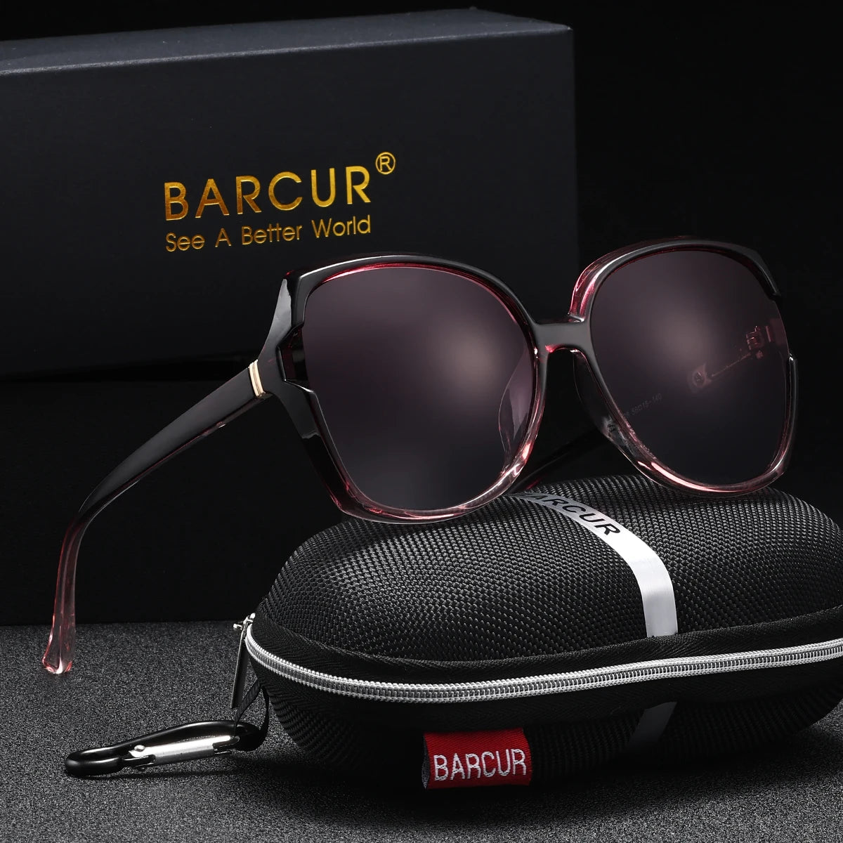 BARCUR Oversized Square Polarized Sunglasses for Women – Fashion Gradient Lens Summer Eyewear with UV400 Protection – Lightweight PC Comfortable Frame Trendy Street Style Shades for Summer Shopping Beach & Travel