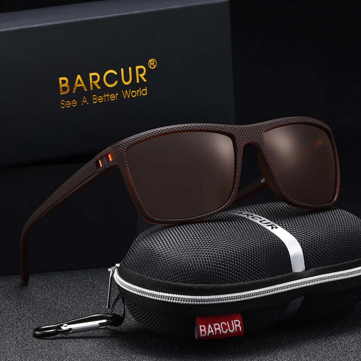 BARCUR Classic Fashionable Men’s Polarized Sports Sunglasses – Durable Lightweight Rectangular Frame UV400 TAC Lenses Comfortable Fit Outdoor Eyewear for Hot Summer Days All Ages and Activities