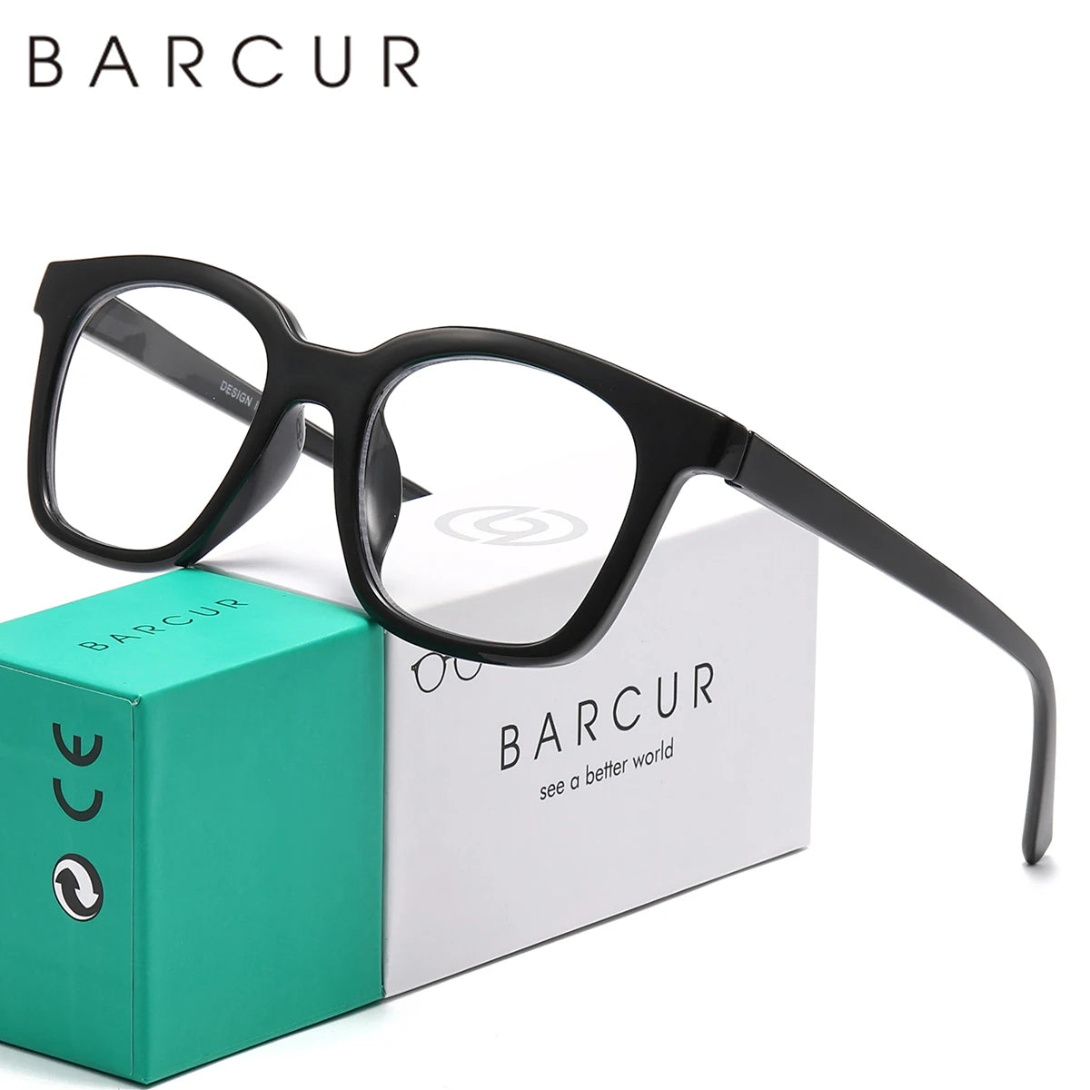 BARCUR Fashion Retro Leopard Pattern Women's Presbyopia Glasses Durable Multi-Degree PC Rectangular Small Frame with Transparent Acrylic Lenses for Reading or Work