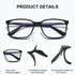 BARCUR Trendy Fashionable Square Reading Glasses Anti-Fatigue Lightweight PC Frame with AC Lens - Fashionable Multiple Degree Glasses for Summer and Men and Women