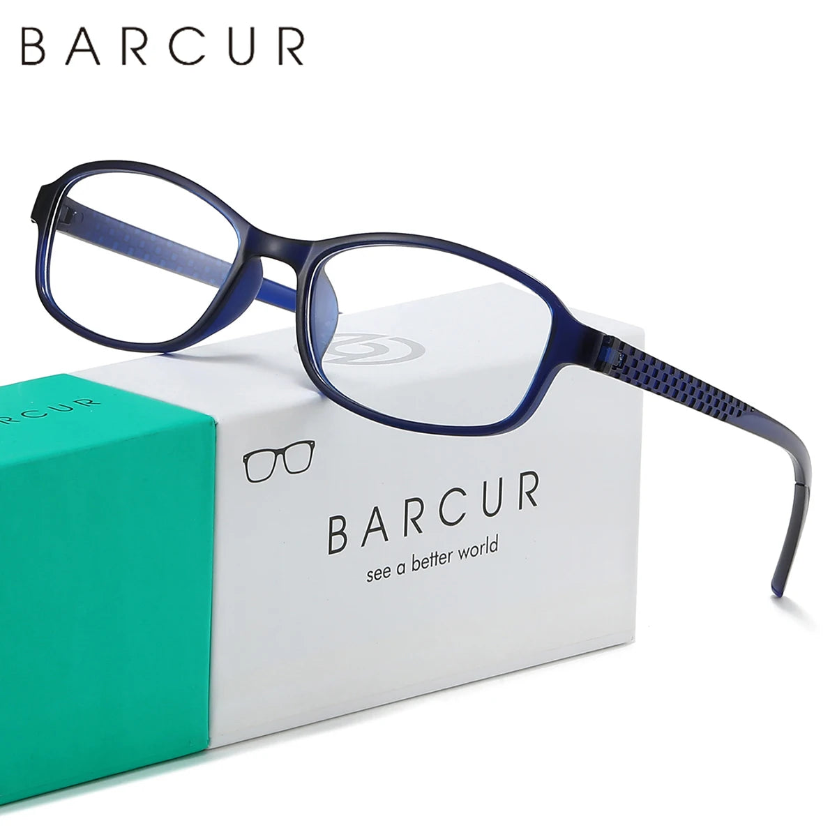 BARCUR Original Classic Presbyopia Glasses for Men and Women High-Quality Plastic Frame with Hinge Splicing Pattern and Mirror Legs Transparent AC Lenses for Reading