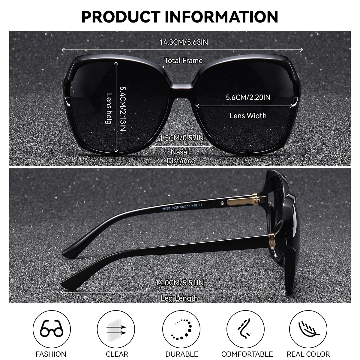 BARCUR Women’s Gradient Butterfly Frame Polarized Fashionable Sunglasses – Trendy Elegant Large PC Elliptical Design with UV400 Protection for Summer Travel Beach Shopping & Summer Style – White Gift Box Included