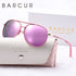 BARCUR Women’s Pink Metal Comfortable Fashionable Frame Polarized Sunglasses – Lightweight UV400 Blue Gradient Mirror Lenses Oval Fashion Shades for Summer Travel Beach Summer Outfits & Stylish Apparel Accessories