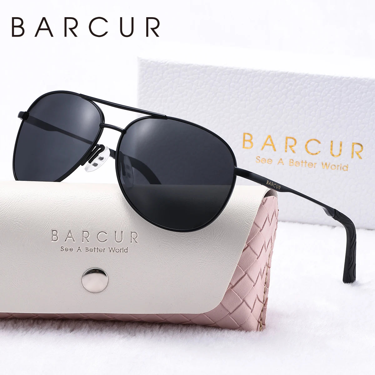 BARCUR Women’s Pink Metal Comfortable Fashionable Frame Polarized Sunglasses – Lightweight UV400 Blue Gradient Mirror Lenses Oval Fashion Shades for Summer Travel Beach Summer Outfits & Stylish Apparel Accessories