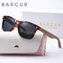 BARCUR Natural Wood Polarized PC Oval Women’s Sunglasses Dark Luxury Texture Wooden Mirror Legs UVA/UVB Protection Stylish Fashion Women's Sunglasses for Summer