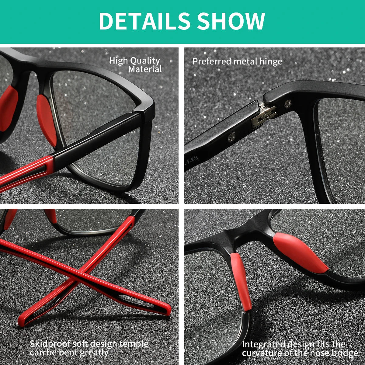 BARCUR Sports Style Anti-Blue Light Reading Glasses – Fashion Transparent PC Frame for Men and Women with Multiple Degrees Lightweight Rectangle Eyewear for Home Office and Daily Use