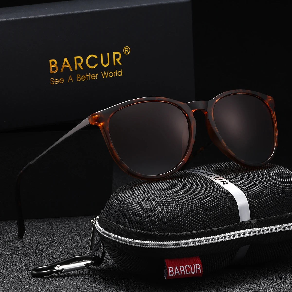 BARCUR Retro Circular Polarized Sunglasses for Women – Fashion Travel UV400 Protection TAC Lens – Durable Comfortable Plastic Titanium Frame Stylish Summer Eyewear – Trendy Mirror Lens Gift Box Included