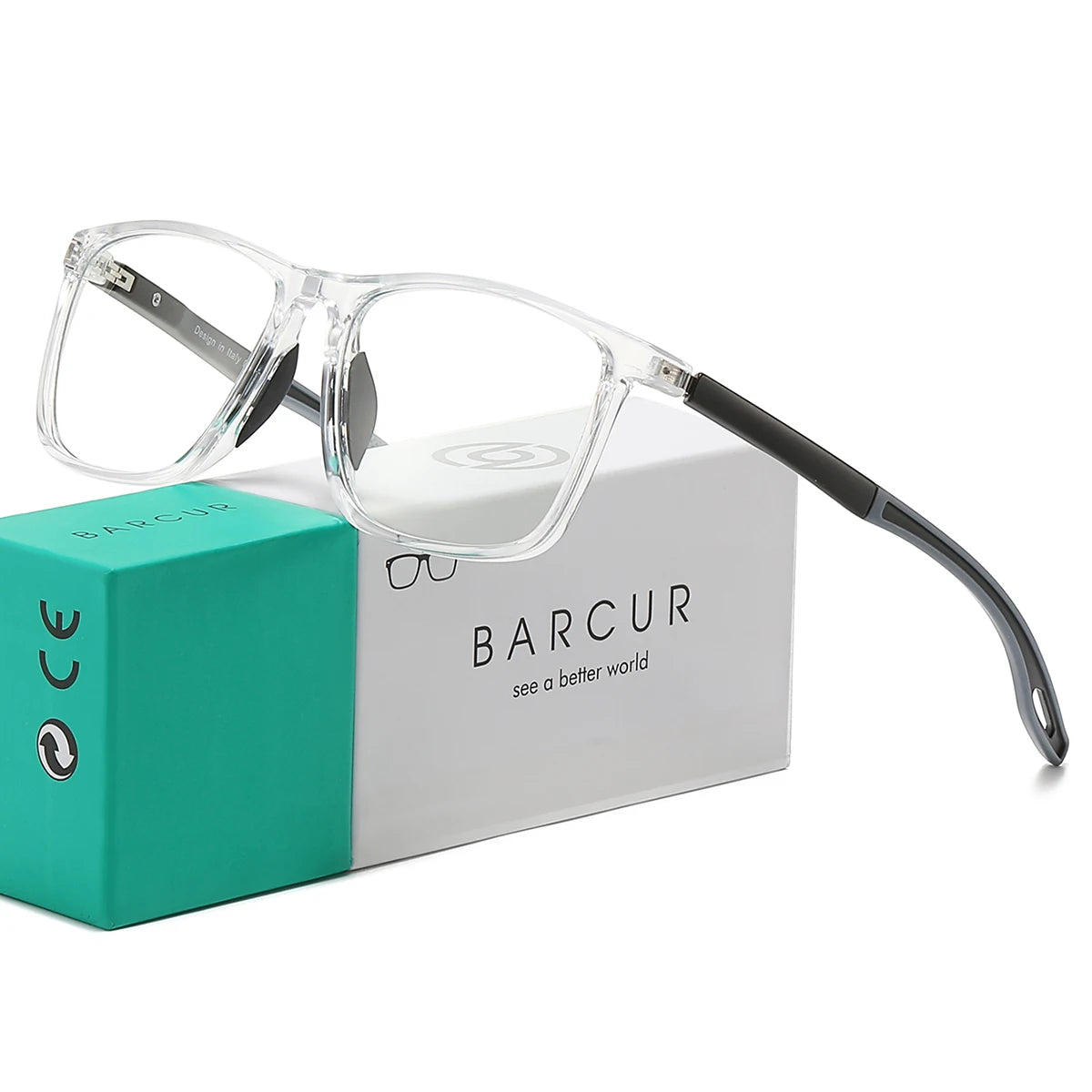 BARCUR Lightweight Sports Reading Glasses for Men & Women – Ultra-Light PC Frame Durable Presbyopia Eyewear with HD Transparent Acrylic Lenses – Comfortable Rectangle Readers for Casual Daily Wear and Outdoor Use