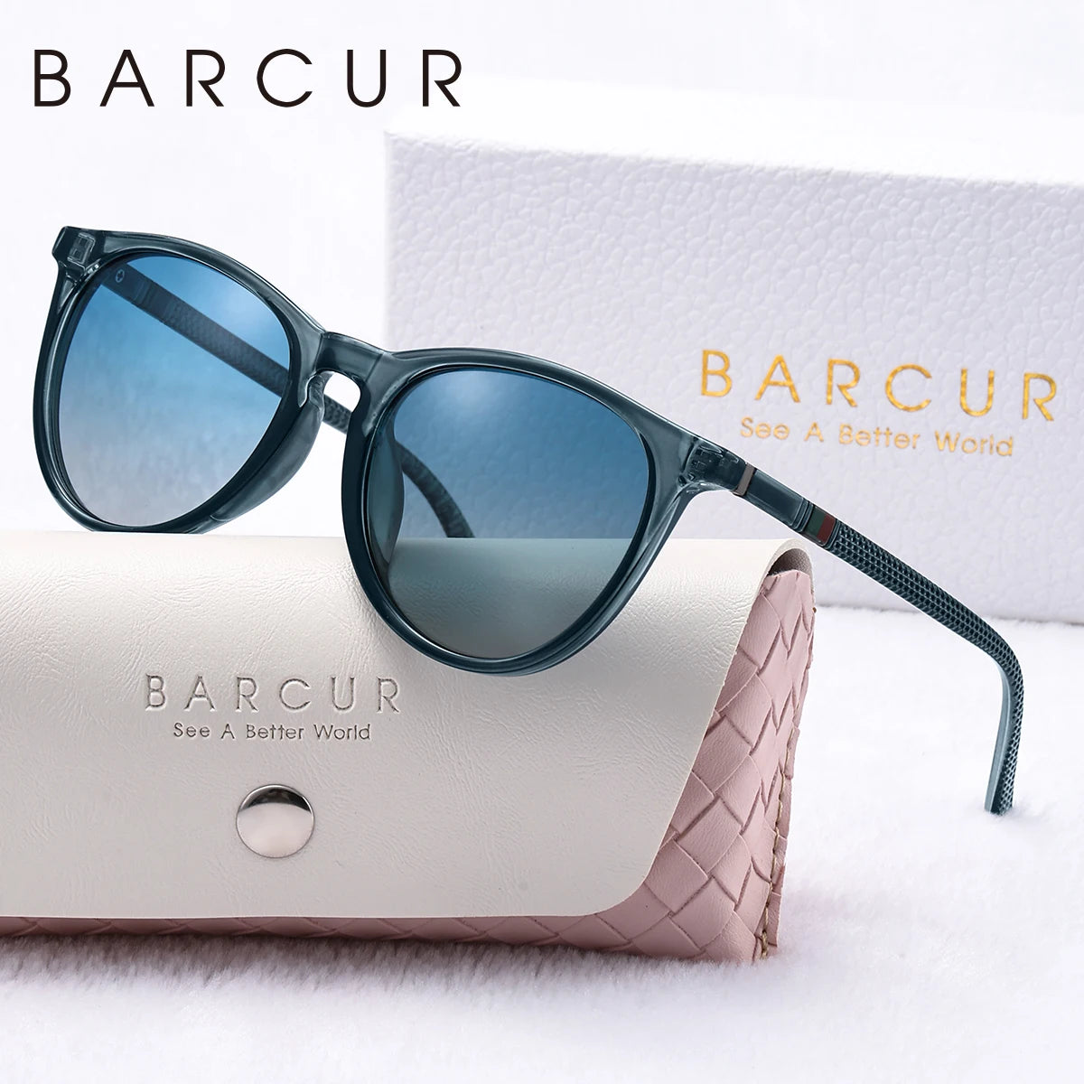 BARCUR Pink Fashion Round Sunglasses for Women – Polarized Comfortable UV400 Mirror Lense Lightweight PC Frame for Summer Travel Vacation & Holiday – Trendy Girls’ Gift Idea with Sweet Style