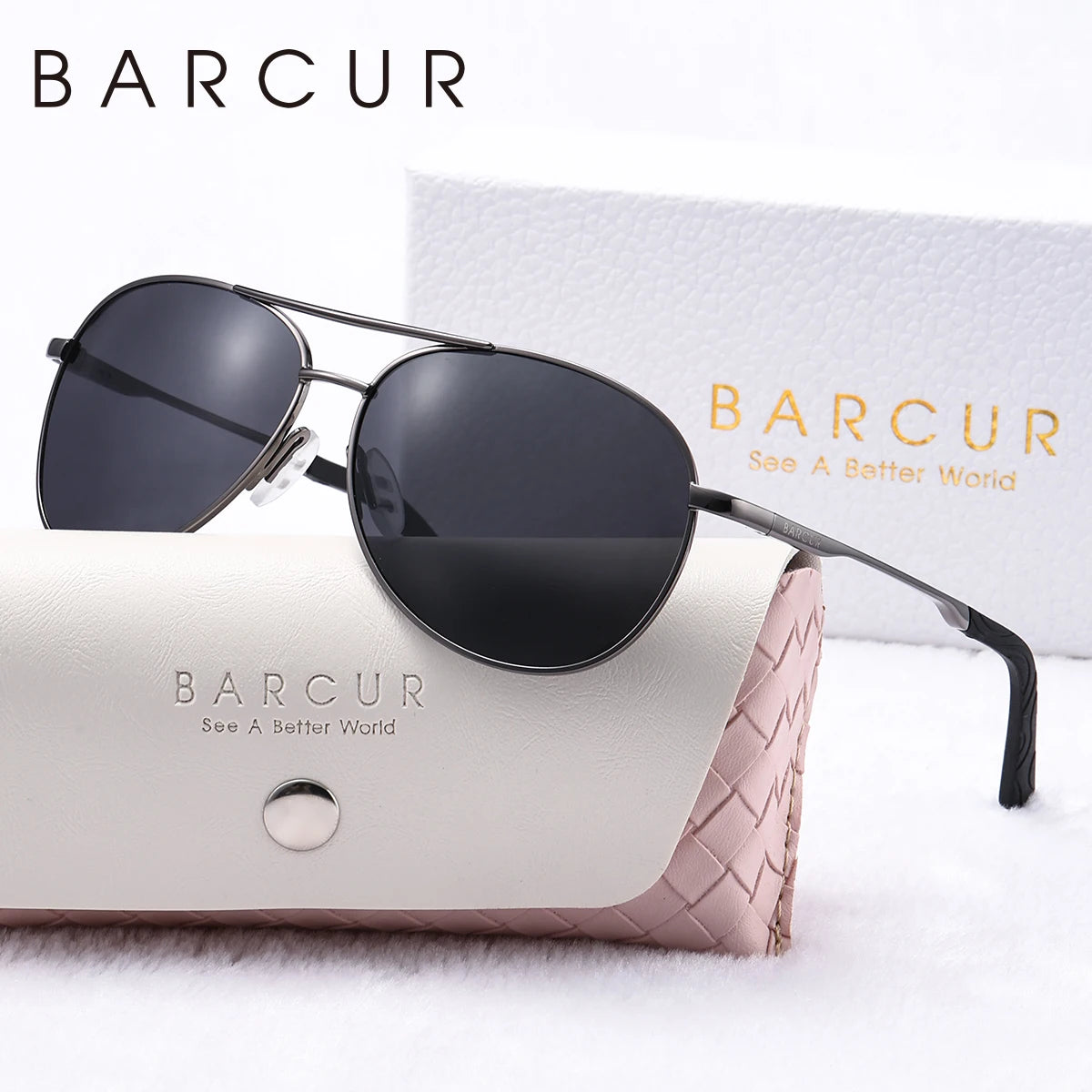 BARCUR Women’s Pink Metal Comfortable Fashionable Frame Polarized Sunglasses – Lightweight UV400 Blue Gradient Mirror Lenses Oval Fashion Shades for Summer Travel Beach Summer Outfits & Stylish Apparel Accessories