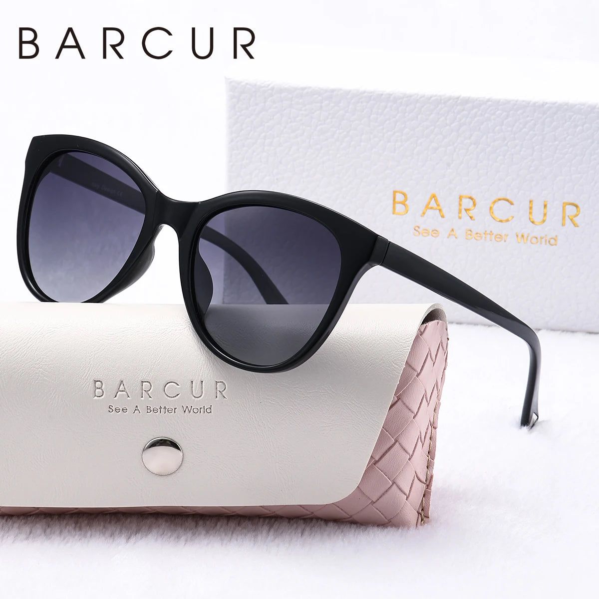 BARCUR Women’s Transparent Fashionable Cat Eye Sunglasses – Polarized UV400 Gradient Lenses for Summer Travel Party & Vacation – Comfortable Durable Best Gift Idea