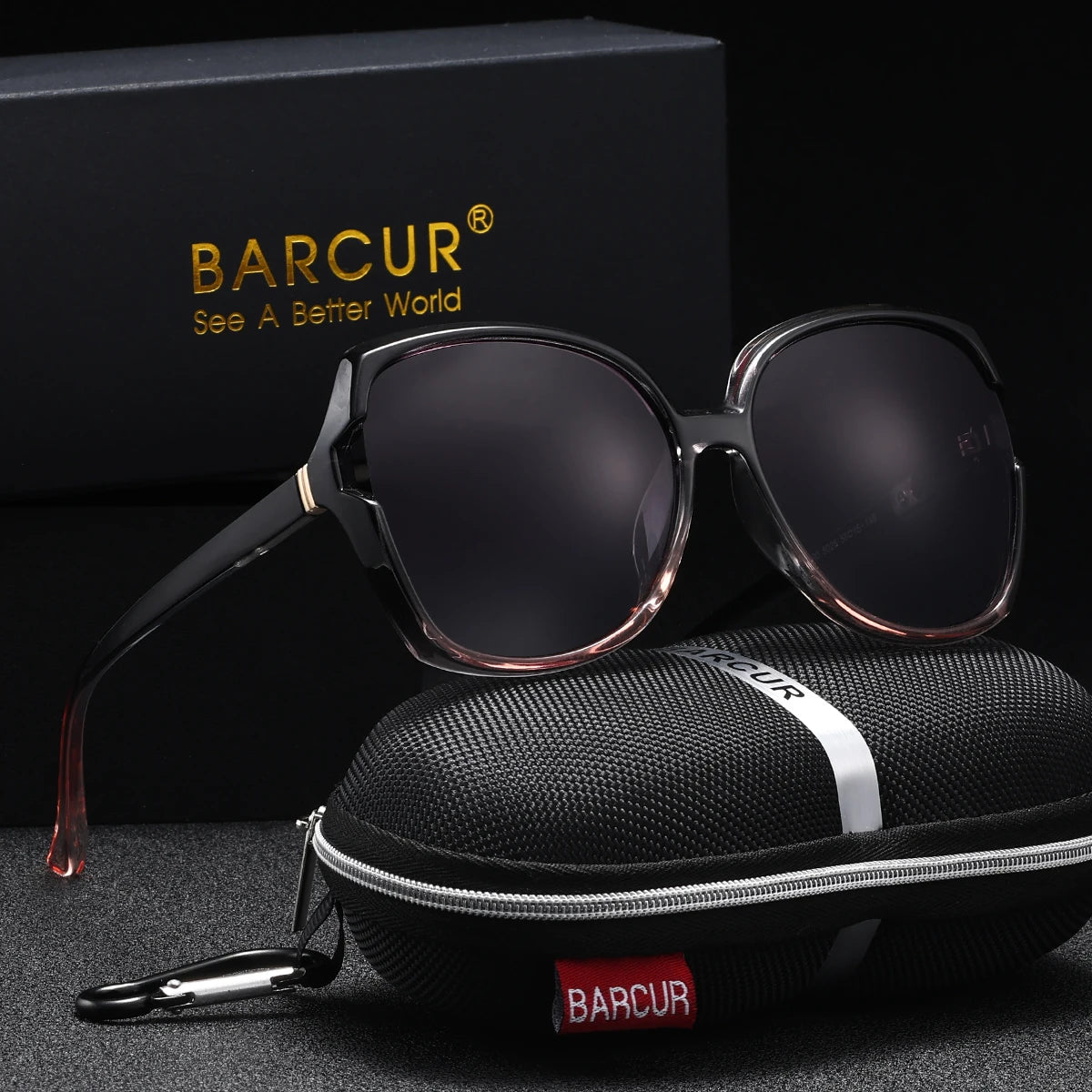 BARCUR Oversized Square Polarized Sunglasses for Women – Fashion Gradient Lens Summer Eyewear with UV400 Protection – Lightweight PC Comfortable Frame Trendy Street Style Shades for Summer Shopping Beach & Travel