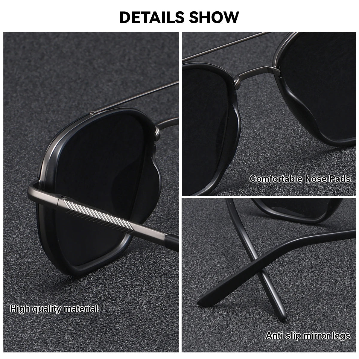 BARCUR Sunglasses Men’s Polygon Fashionable Frame – Polarized UV400 Protection for Summer Driving Outdoor and Casual Wear – Stylish Comfortable Thickened Striped Design with TAC Lenses