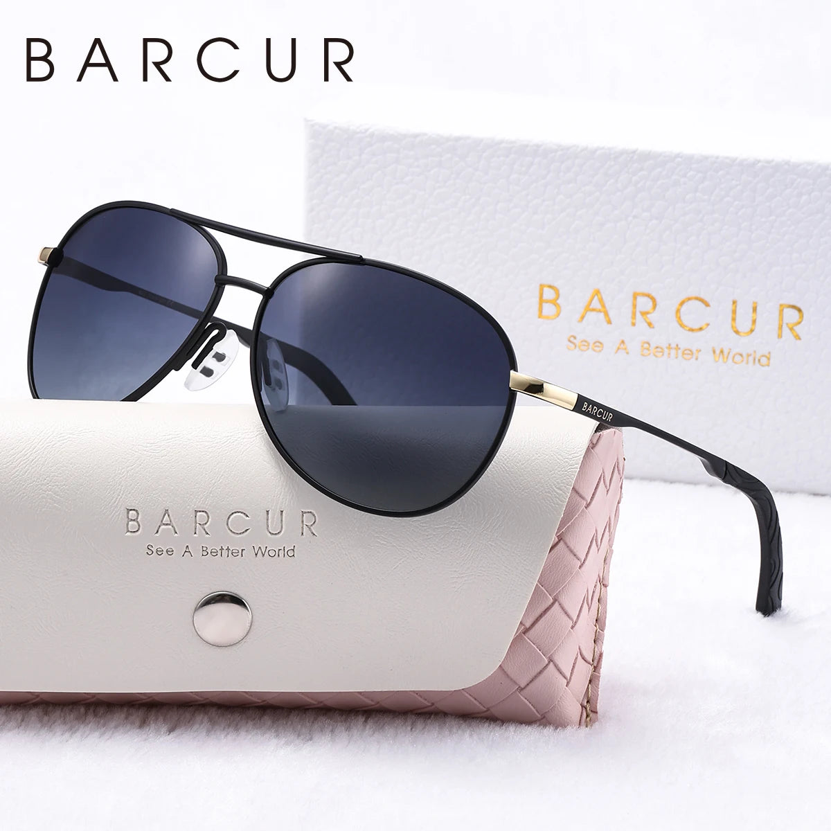 BARCUR Women’s Pink Metal Comfortable Fashionable Frame Polarized Sunglasses – Lightweight UV400 Blue Gradient Mirror Lenses Oval Fashion Shades for Summer Travel Beach Summer Outfits & Stylish Apparel Accessories
