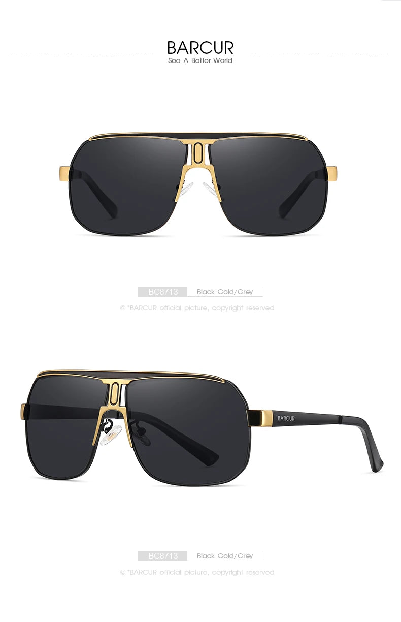 BARCUR Polarized Sports Sunglasses for Men Fashionable Fishing Driving Hiking and Outdoor Eyewear UV400 Protection Gradient Lenses