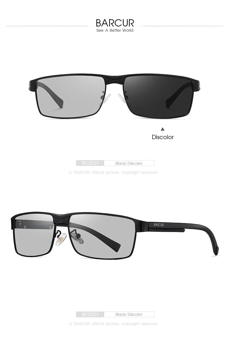 BARCUR Sunglasses Men’s Original Rectangle Fashionable Business Sunglasses – Polarized UV400 Protection for Driving Hiking Sports and Casual Wear – Trendy Fashion Shades Oculos De Sol with Anti-Reflective TAC Lenses