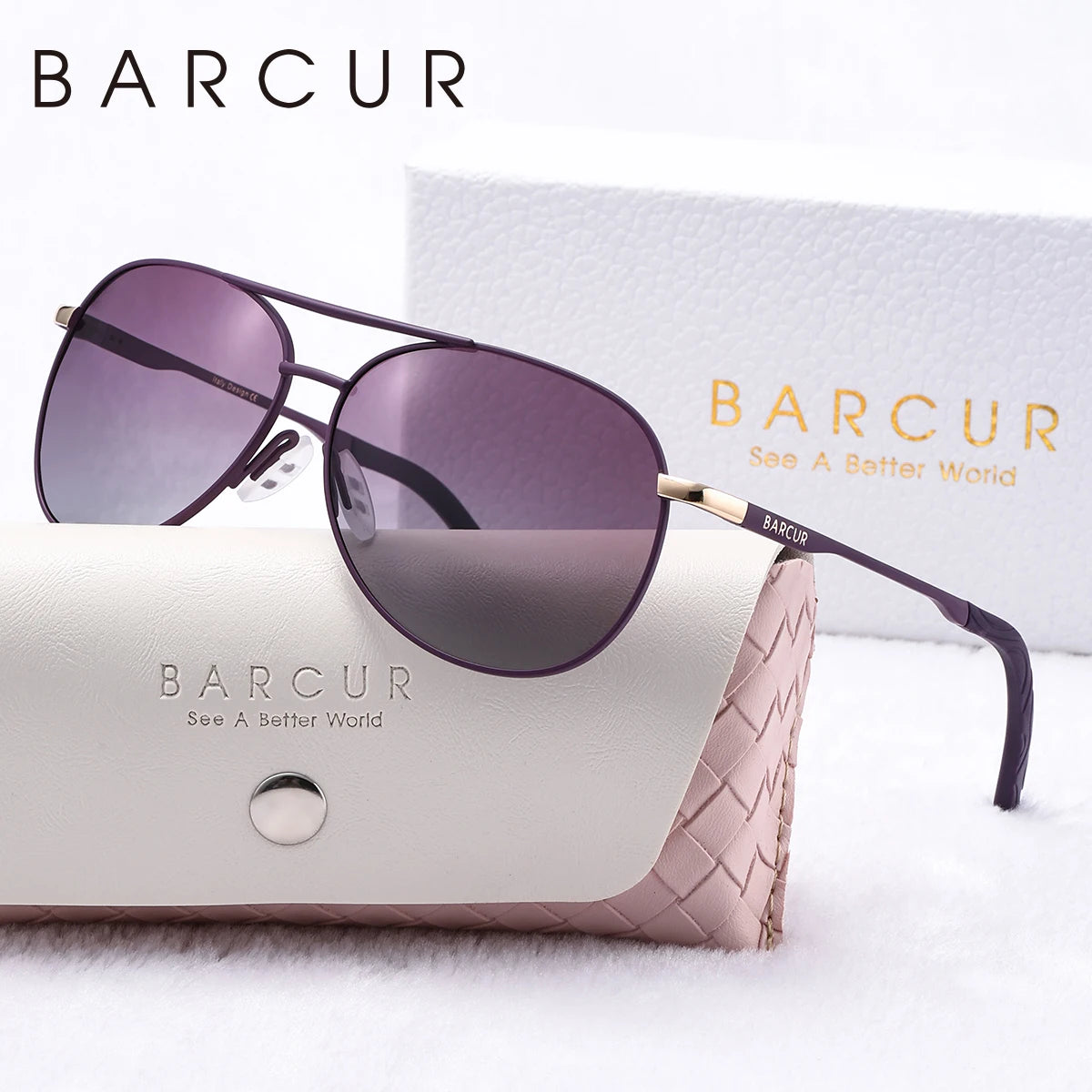 BARCUR Women’s Pink Metal Comfortable Fashionable Frame Polarized Sunglasses – Lightweight UV400 Blue Gradient Mirror Lenses Oval Fashion Shades for Summer Travel Beach Summer Outfits & Stylish Apparel Accessories