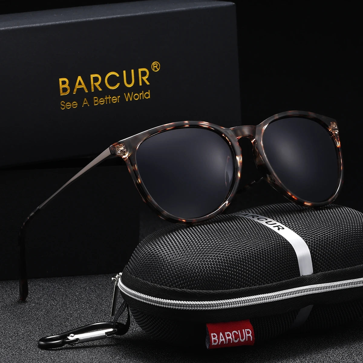 BARCUR Retro Circular Polarized Sunglasses for Women – Fashion Travel UV400 Protection TAC Lens – Durable Comfortable Plastic Titanium Frame Stylish Summer Eyewear – Trendy Mirror Lens Gift Box Included