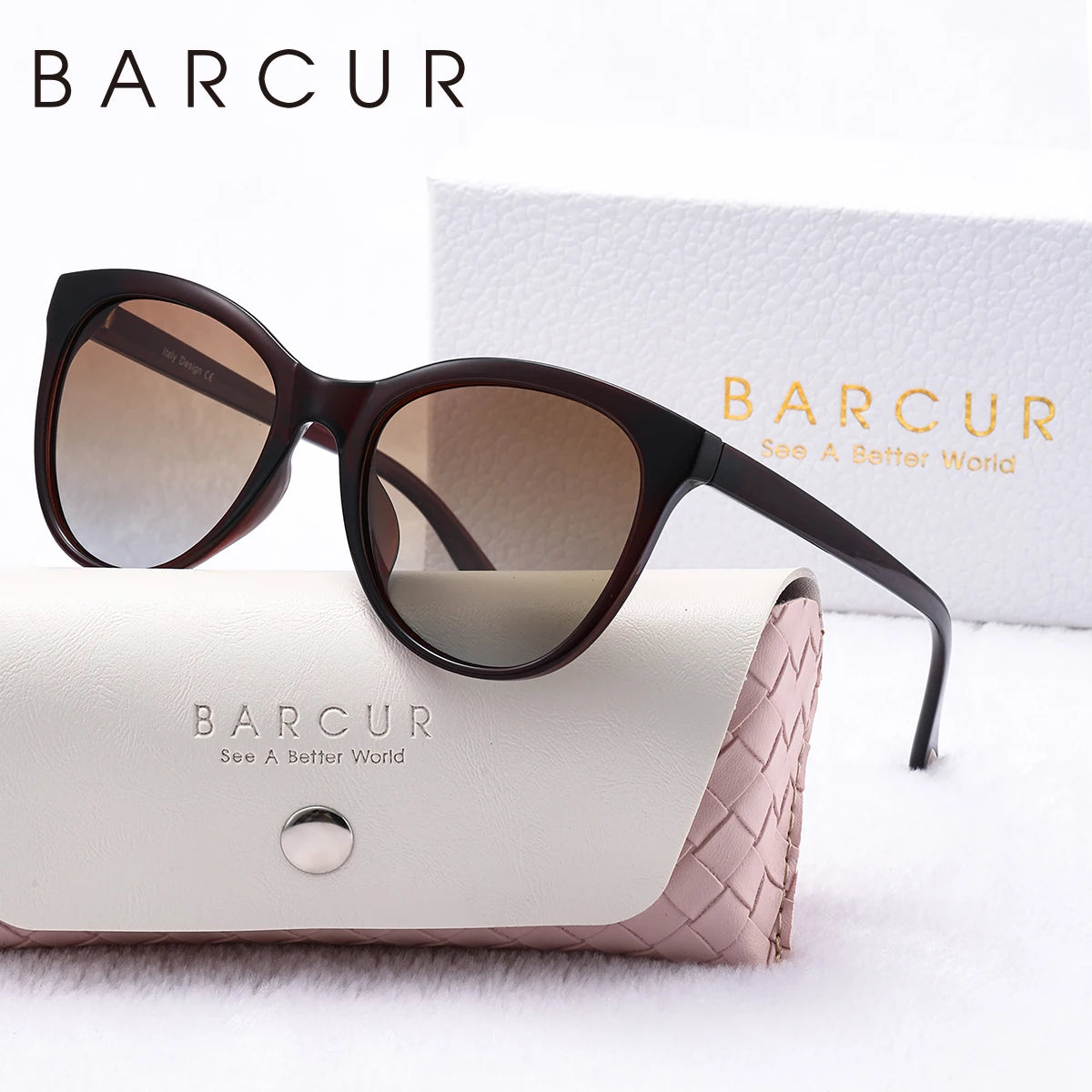 BARCUR Women’s Transparent Fashionable Cat Eye Sunglasses – Polarized UV400 Gradient Lenses for Summer Travel Party & Vacation – Comfortable Durable Best Gift Idea