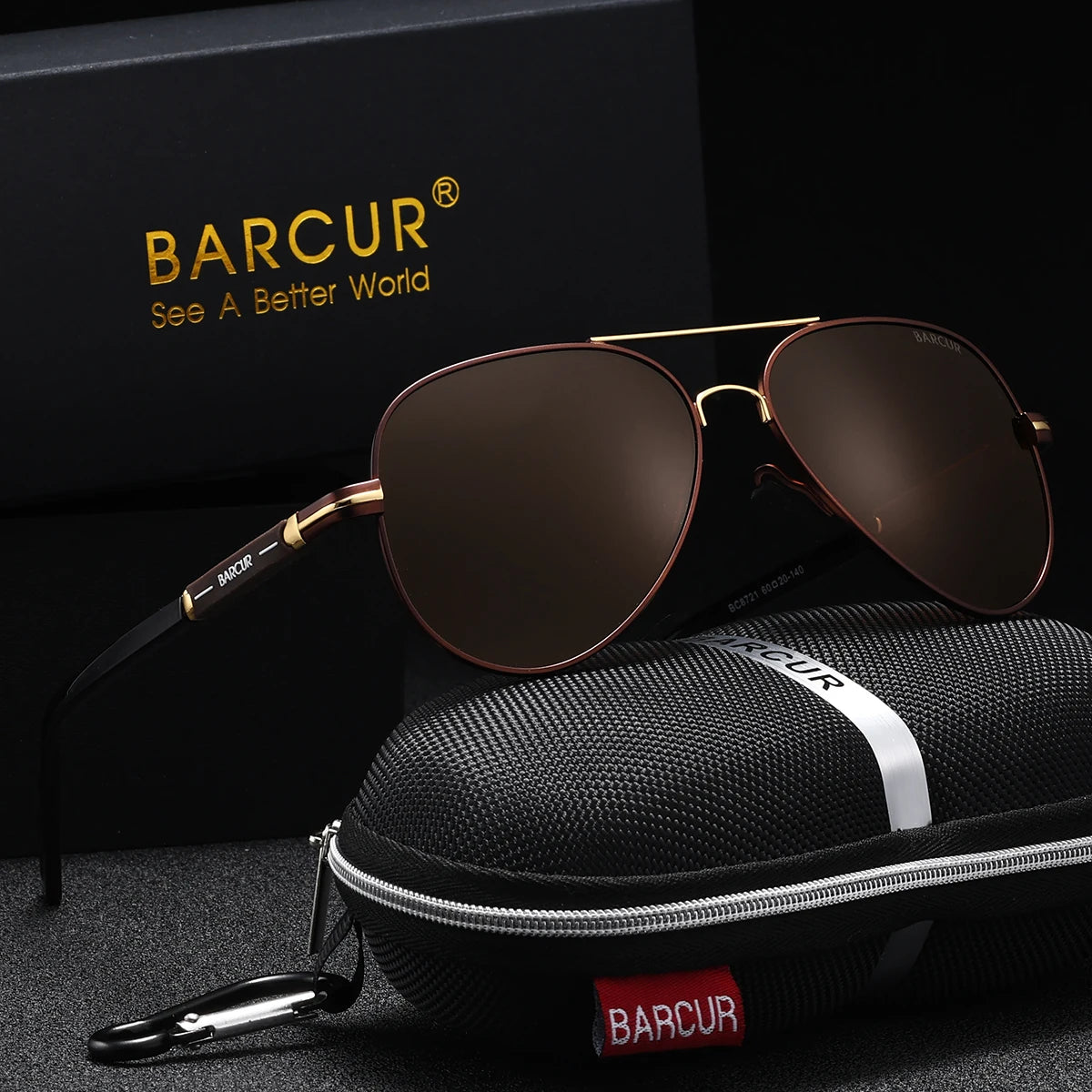 BARCUR Sunglasses Retro Chic Men Fashion Oversized Pilot Style Sunglasses with Mirrored TAC Lenses Durable Stainless Steel Frame for Hiking Outdoor Sports and Sun Protection for Summer