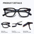 BARCUR Trendy Square Reading Glasses for Men and Women Blue Light Blocking Computer Glasses Clear Lens Presbyopic Readers Stylish Eyewear for Summer Indoor and Outdoor Use
