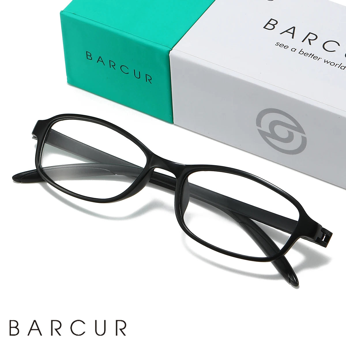 BARCUR Original Classic Presbyopia Glasses for Men and Women High-Quality Plastic Frame with Hinge Splicing Pattern and Mirror Legs Transparent AC Lenses for Reading