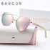 BARCUR Luxury High-Quality UV400 Women’s Polarized Sunglasses Cat Eye Bamboo Foot Frame Mirrored Lenses Presented in a White Gift Box for Summer
