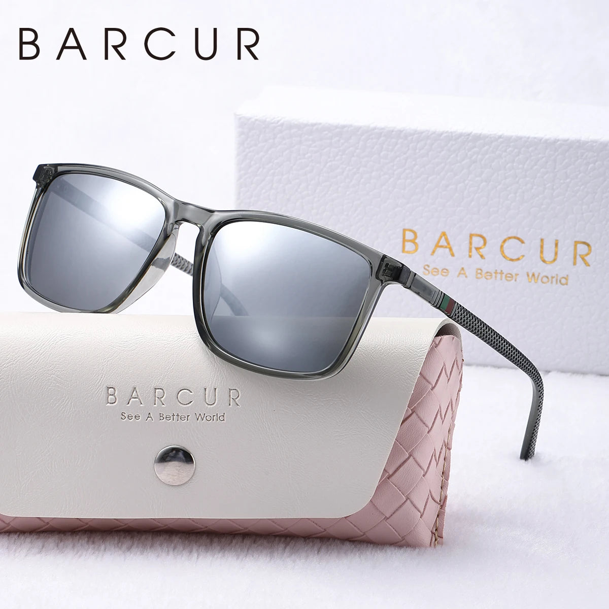 BARCUR Polarized Square Frame Sunglasses for Men and Women – Timeless Fashion UV400 Wave Point Design Casual Style Durable PC Eyewear for Summer Outdoor Driving Travel and Gift Giving