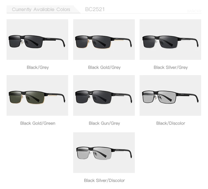 BARCUR Sunglasses Men’s Original Rectangle Fashionable Business Sunglasses – Polarized UV400 Protection for Driving Hiking Sports and Casual Wear – Trendy Fashion Shades Oculos De Sol with Anti-Reflective TAC Lenses