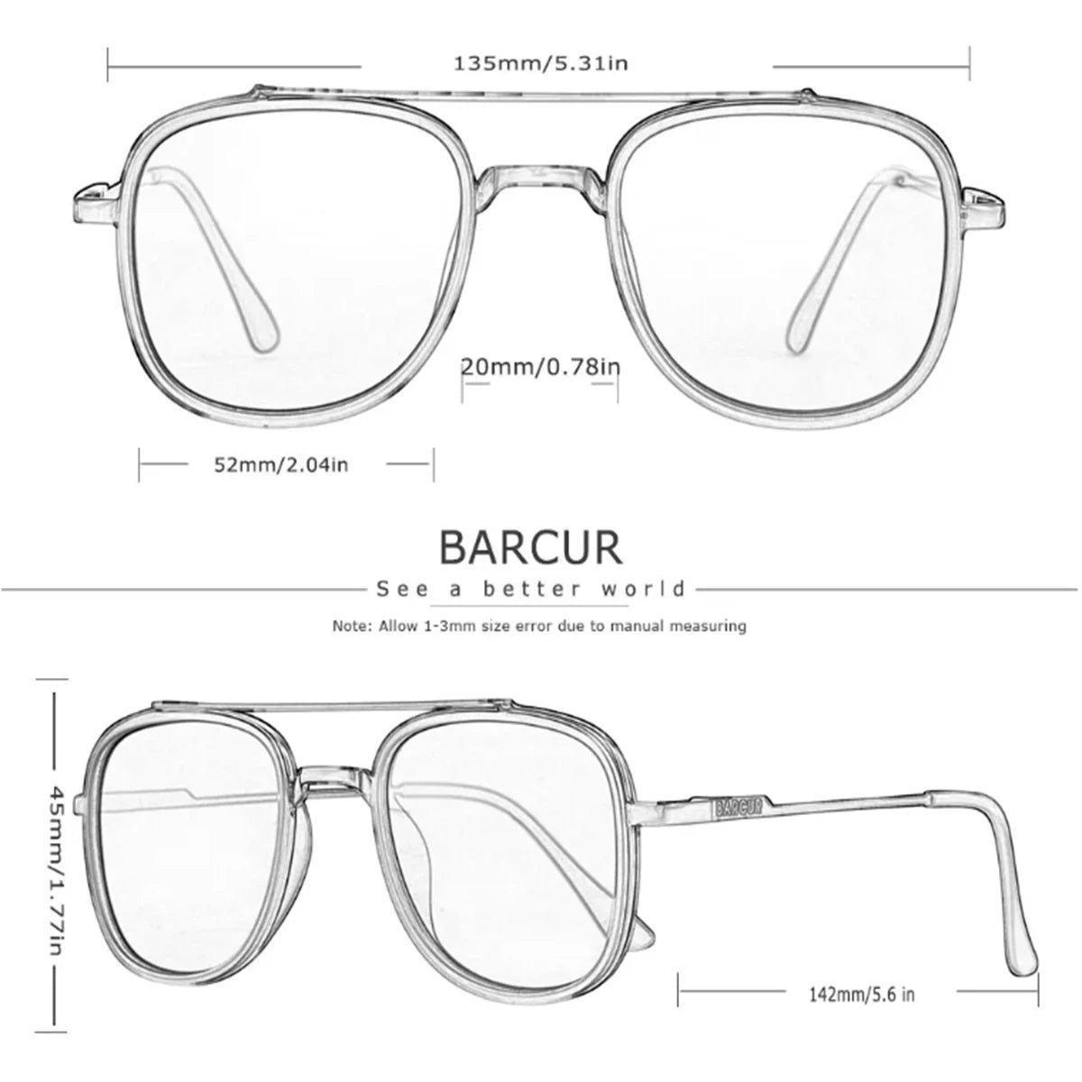 BARCUR Cool Oval Double Beam Fashion Sunglasses for Women & Men Polarized Sunshade UV400 Protection Trendy Outdoor Eyewear with Exclusive White Brand Gift Box for Summer