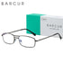 BARCUR Fashion Business Presbyopia Eyeglasses for Men and Women Ultra-Light Double Bar Alloy Rectangular Small Frame Transparent HD Reading Glasses