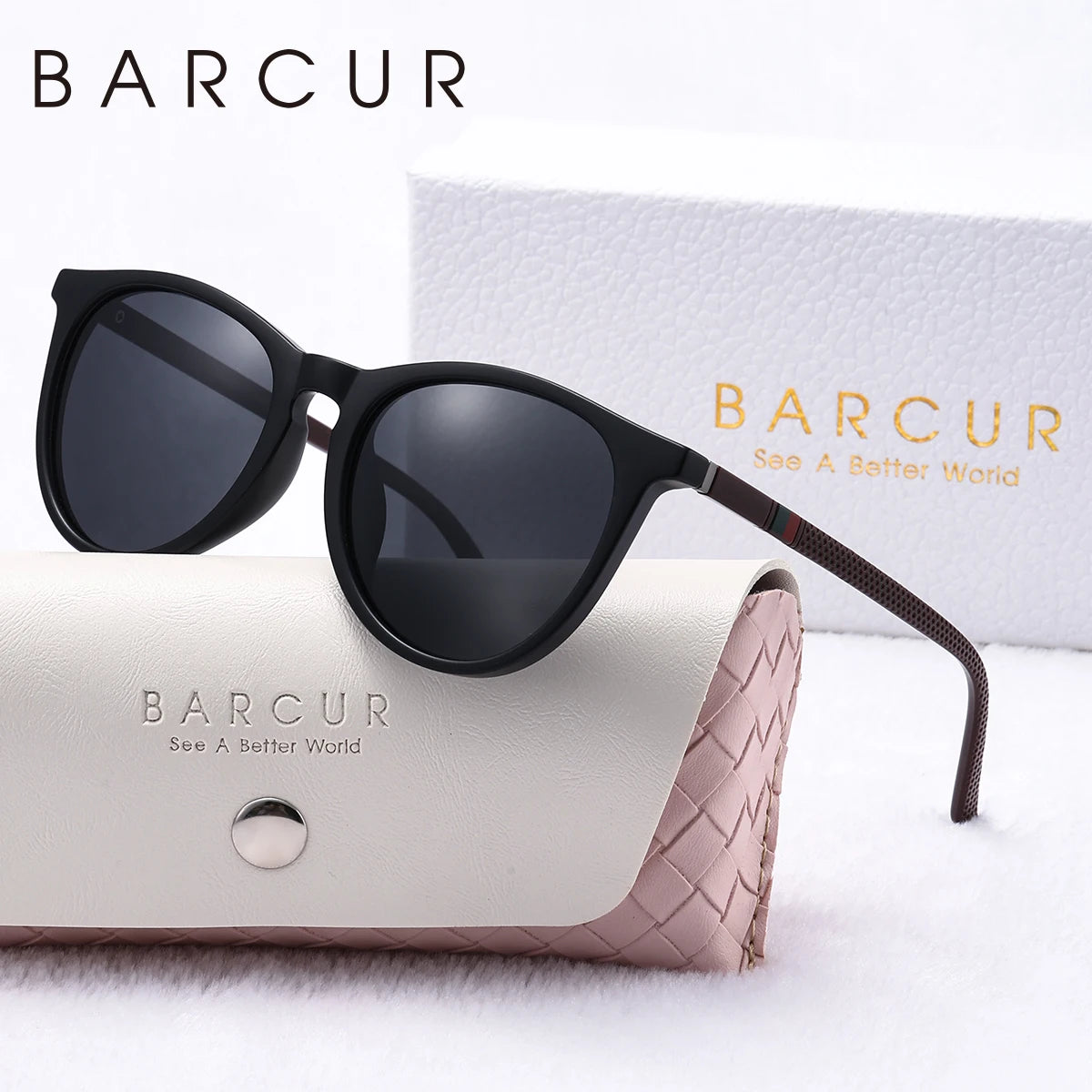BARCUR Pink Fashion Round Sunglasses for Women – Polarized Comfortable UV400 Mirror Lense Lightweight PC Frame for Summer Travel Vacation & Holiday – Trendy Girls’ Gift Idea with Sweet Style