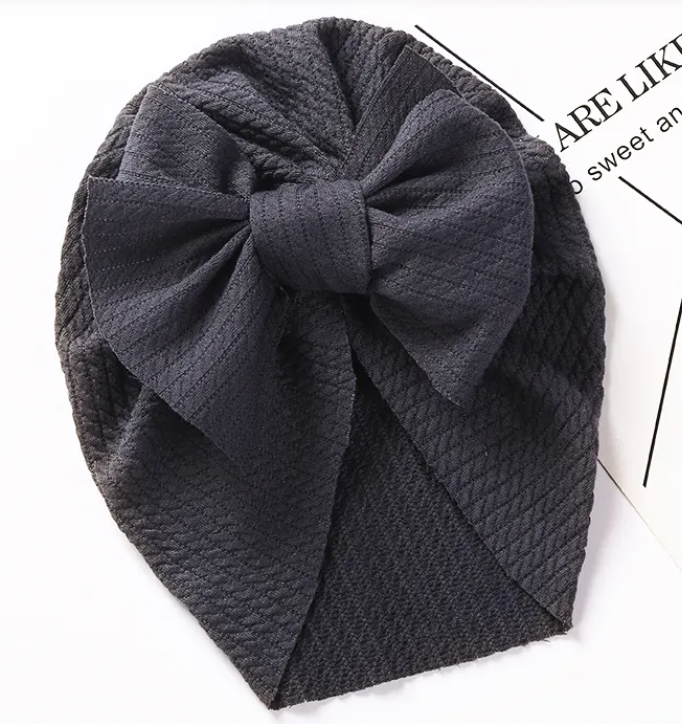 Baby Girl Hat Turban With Bow Knot Infant Beanie Solid Big Bowknot Cap For Girls Kid Hats