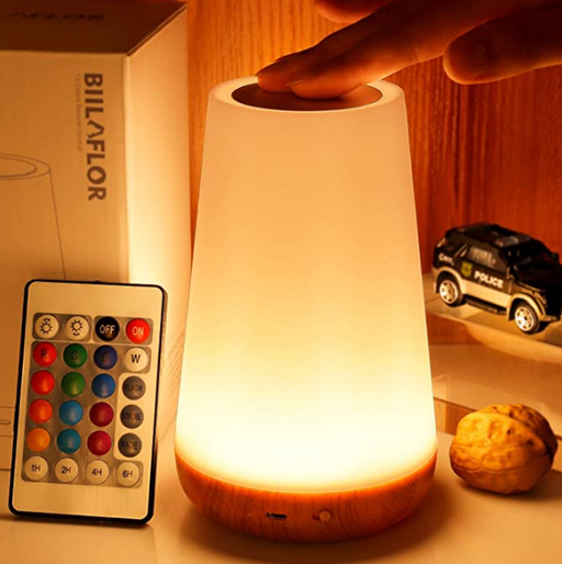 Modern Luxury Smart USB Touch Lamp Portable Table Sensor Control Bedside Lamps with Quick USB Charging Port, 5 Level Dimmable Warm White Light & 13 Color Changing RGB for Bedroom/Office/Hallways For All Occasions