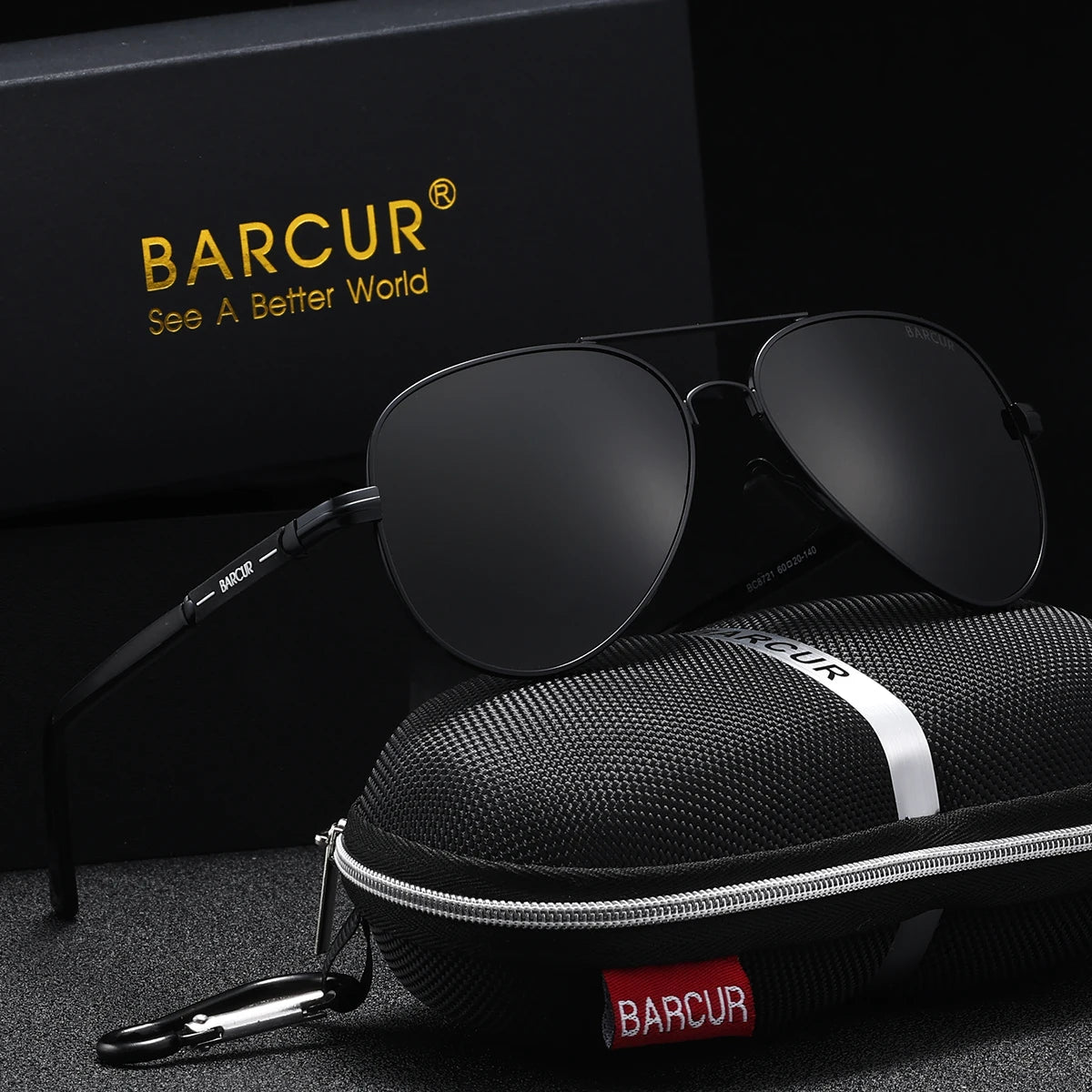 BARCUR Sunglasses Retro Chic Men Fashion Oversized Pilot Style Sunglasses with Mirrored TAC Lenses Durable Stainless Steel Frame for Hiking Outdoor Sports and Sun Protection for Summer