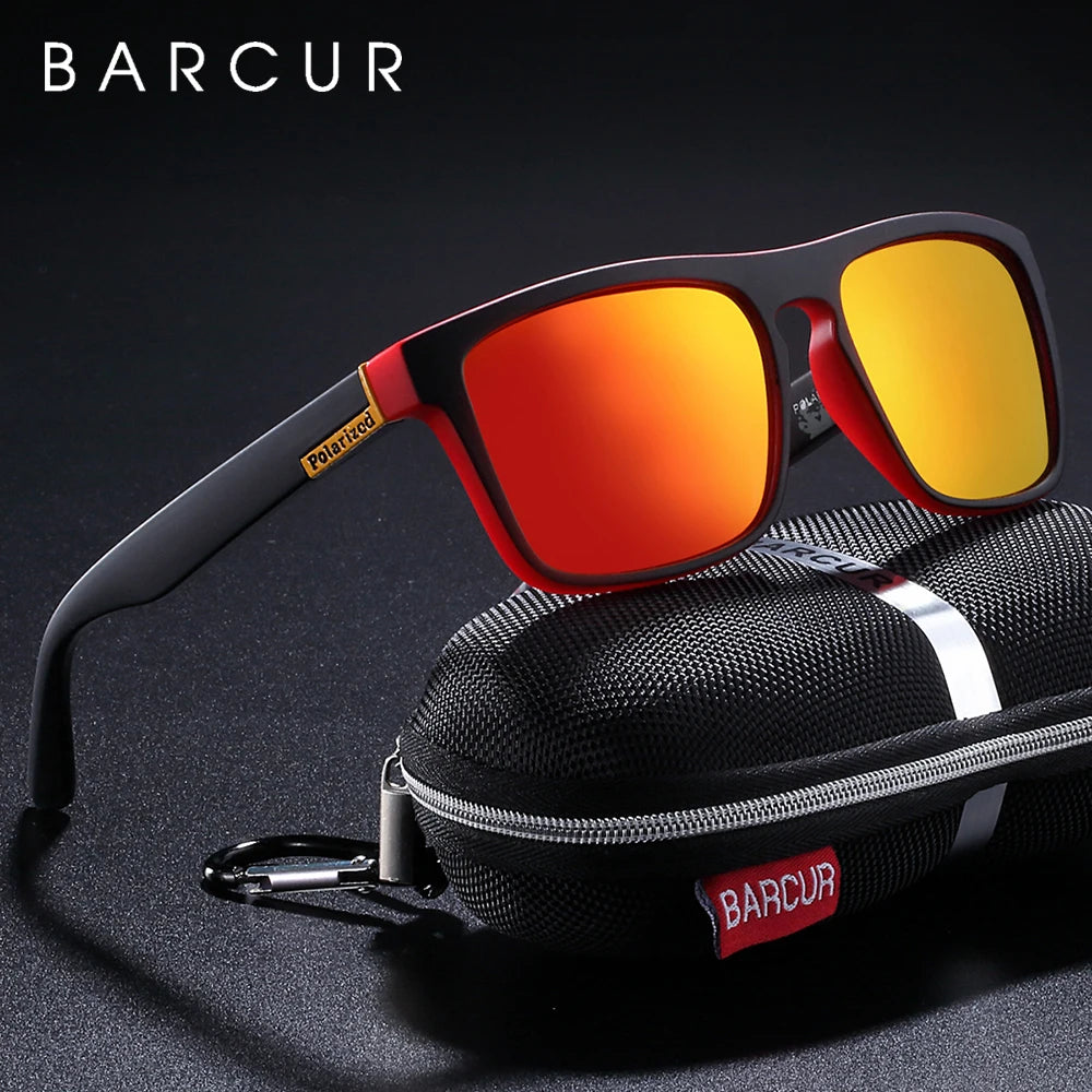 BARCUR Men's Polarized Driving Sunglasses – UV400 Protection Lightweight TR90 Frame Anti-Glare Lens Stylish Oculos de Sol Summer Sunglasses