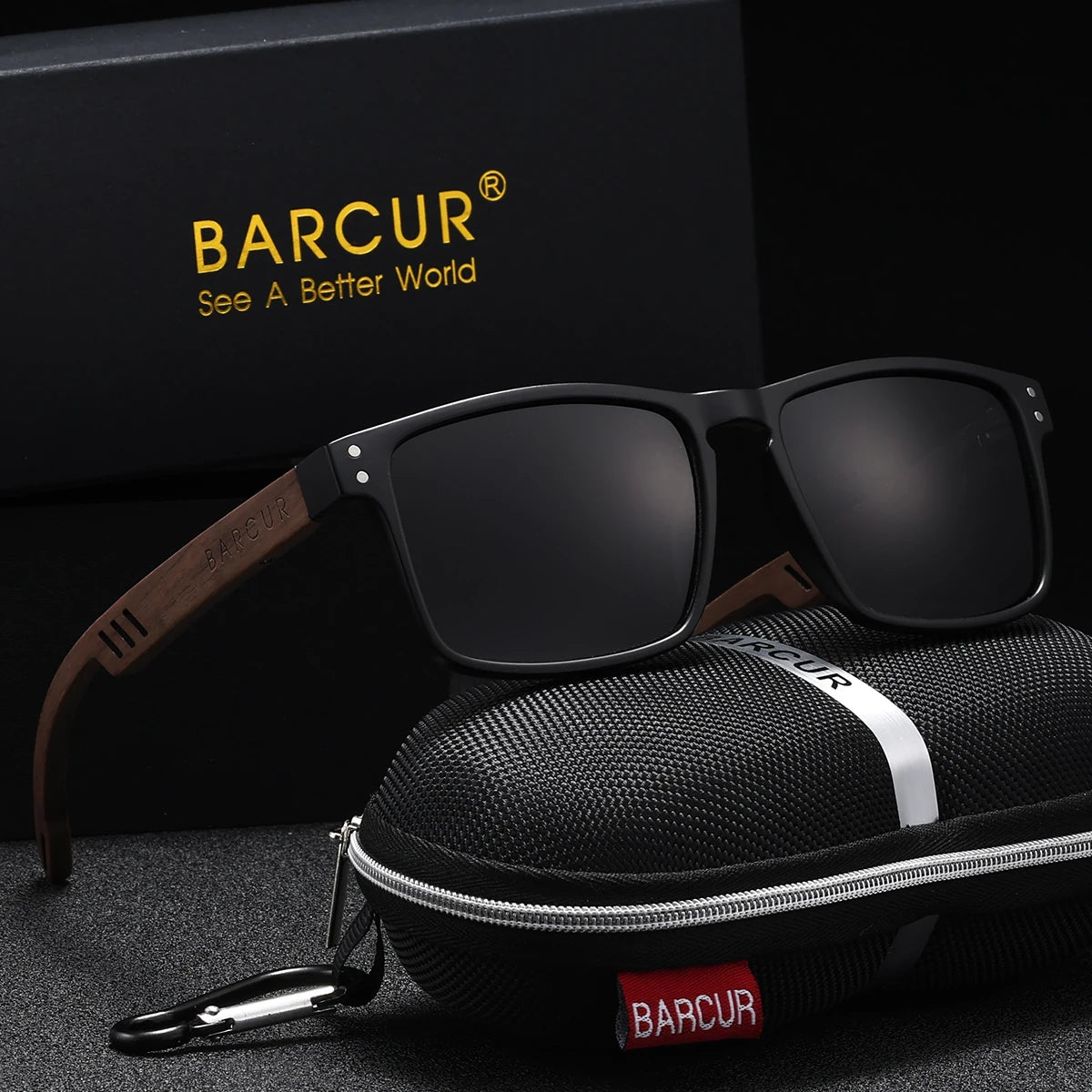 BARCUR Handmade Polarized Wooden Trendy Sunglasses for Men and Women – Vintage Style Square Frame UV400 Mirror Lenses Lightweight Polycarbonate Eyewear with Full Gift Packaging – Ideal Present for Summer Outdoor & Travel Lovers