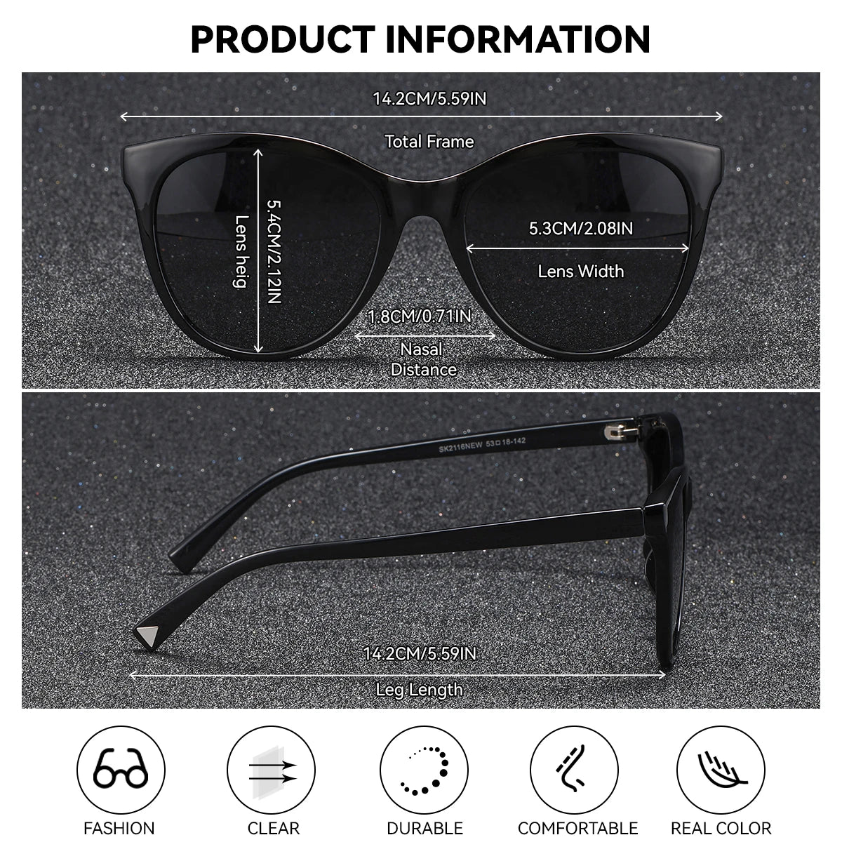 BARCUR Women’s Transparent Fashionable Cat Eye Sunglasses – Polarized UV400 Gradient Lenses for Summer Travel Party & Vacation – Comfortable Durable Best Gift Idea