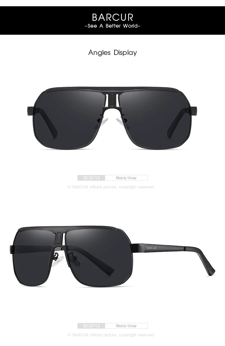 BARCUR Polarized Sports Sunglasses for Men Fashionable Fishing Driving Hiking and Outdoor Eyewear UV400 Protection Gradient Lenses