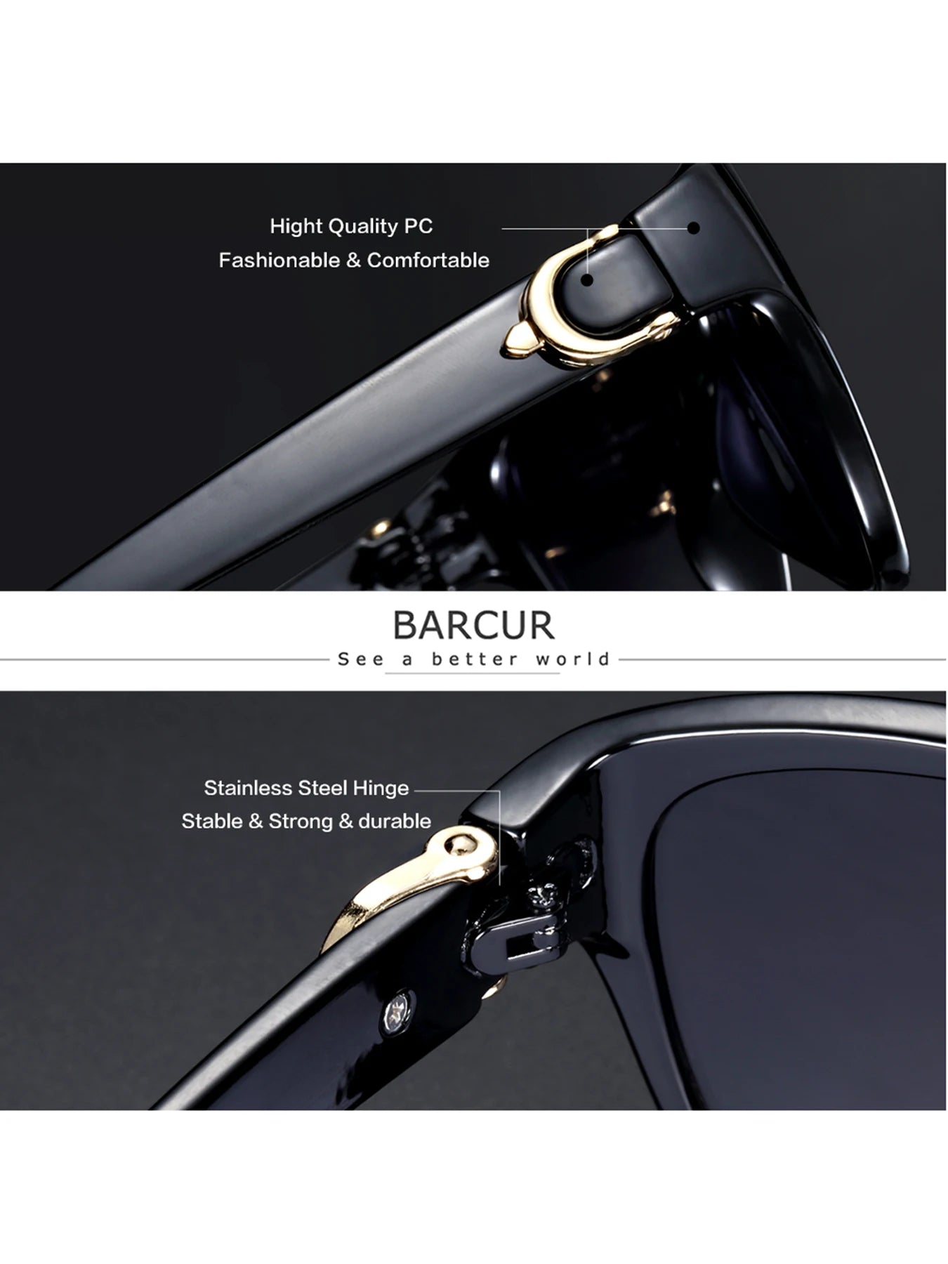 BARCUR Polarized Men’s Fashion Sunglasses – Elliptical Gradient TAC Lens with UV400 Protection – Lightweight Stainless Steel Frame Stylish Summer Eyewear for Travel Driving & Outdoor Gift Occasions