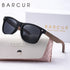BARCUR Natural Wood Polarized PC Oval Women’s Sunglasses Dark Luxury Texture Wooden Mirror Legs UVA/UVB Protection Stylish Fashion Women's Sunglasses for Summer