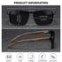 BARCUR Handmade Polarized Wooden Trendy Sunglasses for Men and Women – Vintage Style Square Frame UV400 Mirror Lenses Lightweight Polycarbonate Eyewear with Full Gift Packaging – Ideal Present for Summer Outdoor & Travel Lovers