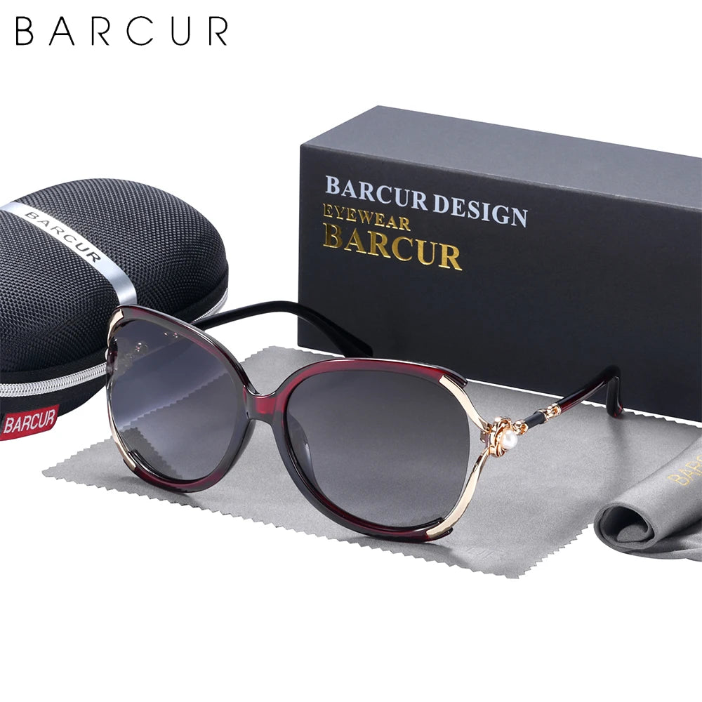 BARCUR Sunglasses Trendy Butterfly Design Fashion Women Sunglasses Polarized Lens Ladies Sun Glasses UV400 Protection for Hot Summer Days