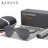 BARCUR Men's Polarized Sunglasses UV400 Protection Special-Shaped Eyewear for Men Stainless Steel Frame Eyeglasses Accessory