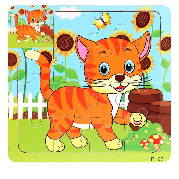 38 Style Cartoon Wooden Puzzle Children Animal/ Vehicle Toy For  2-6 Year Baby Early Educational Toys for Kids