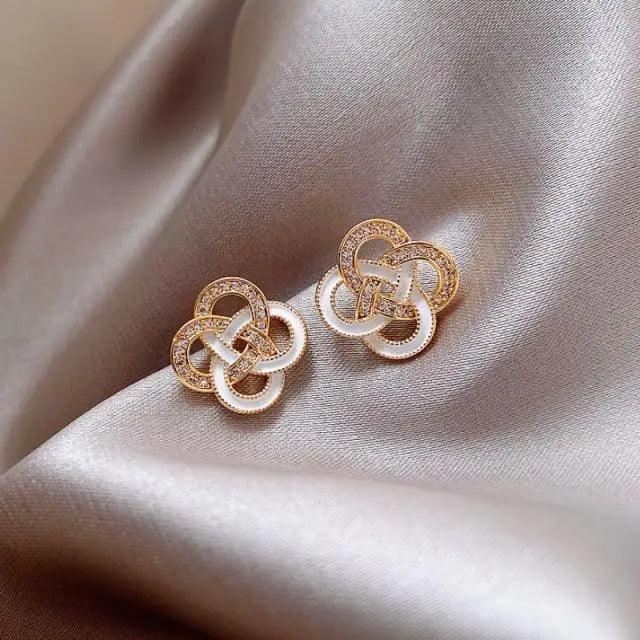 Amazing Hot Looking Round Pearl Earrings For Women And Girls - Fashionable Unique Design Female Wedding Jewelry - 16