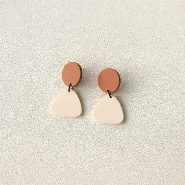 Attractive Geometric Round Square Acrylic Earrings for Women And Girls - Unique Design Long Dangle Drop Earrings - 7